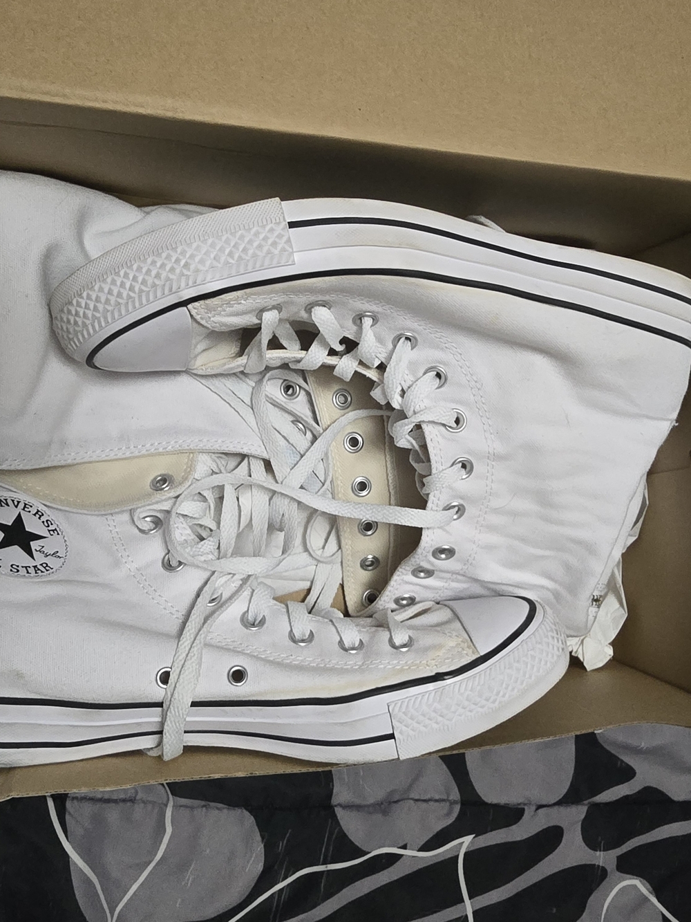 Converse All Star White High-Top Lace-Up Sneakers 11 - Picture 13 of 16